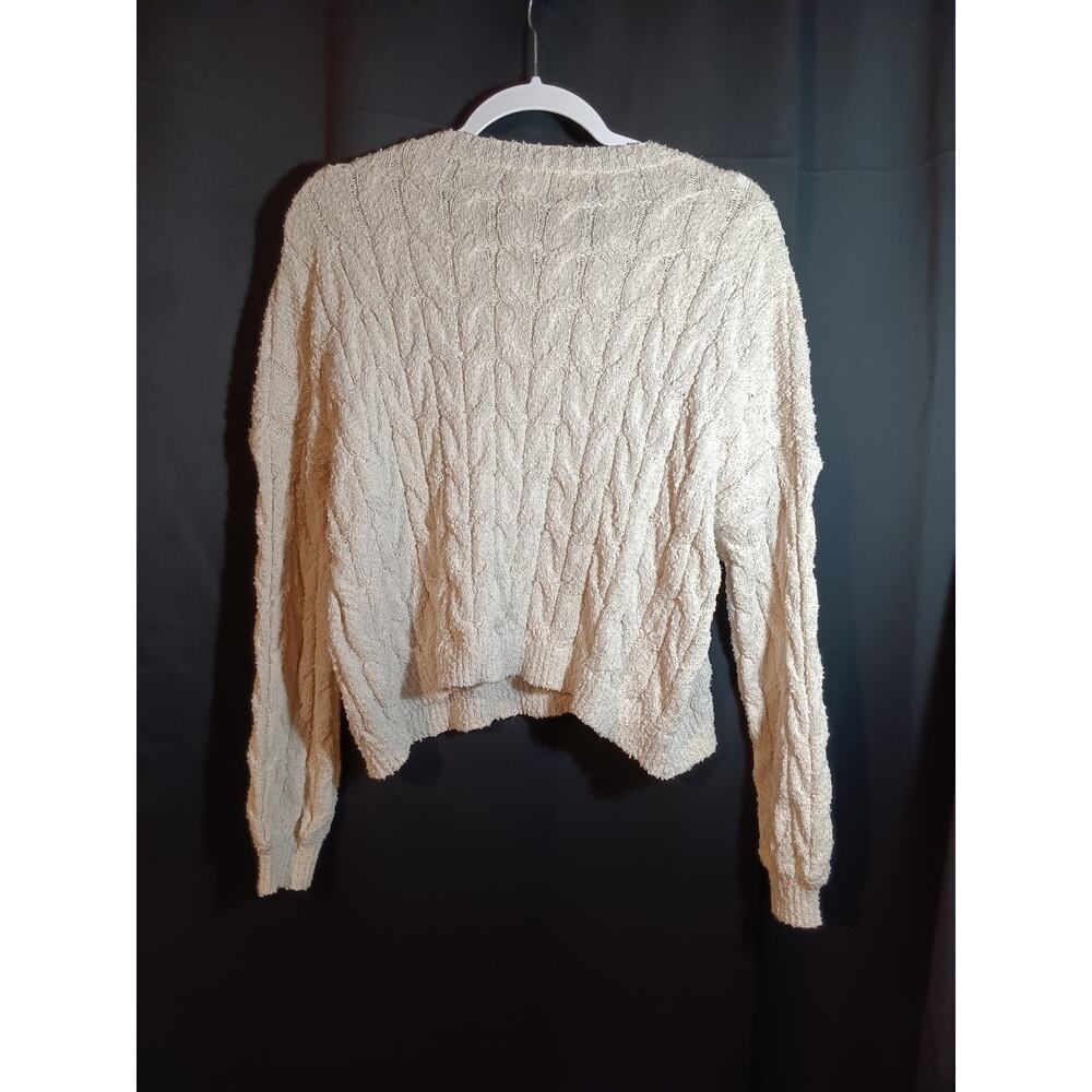 Altar’d State Women’s Medium Ivory Cropped Long Sleeve Sweater Clean Girl Cozy - Picture 2 of 4
